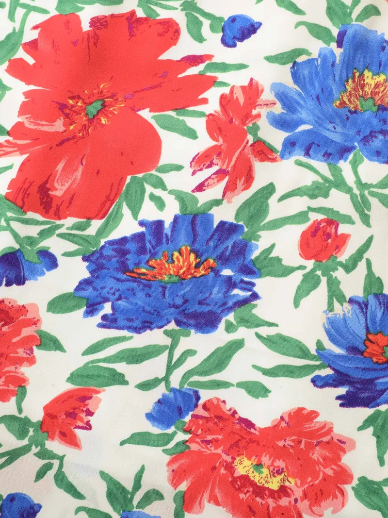 Sunkissed Floral Shirred Pockets Midi Dress