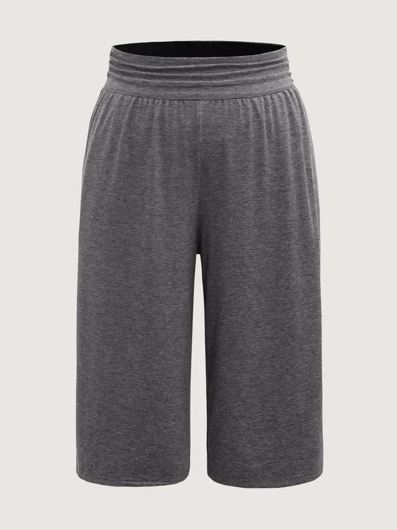 Supersoft Stretchy Pleated Waist Straight-Leg Pants