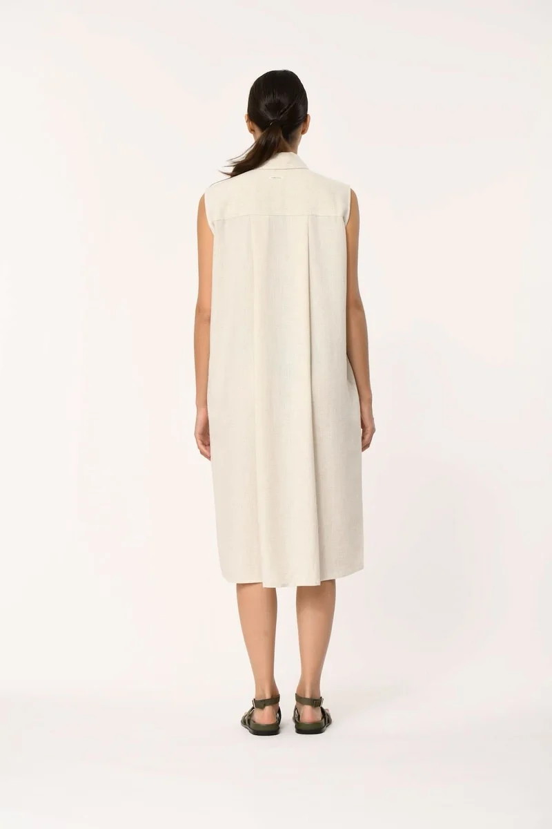 Robe chemise sans manches ceinturée LALORA