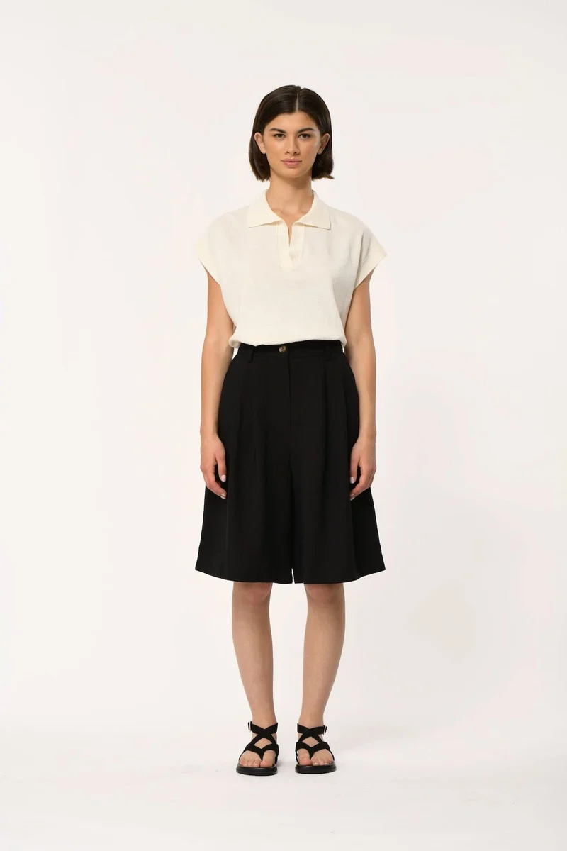 Bermuda fluide taille haute LAO