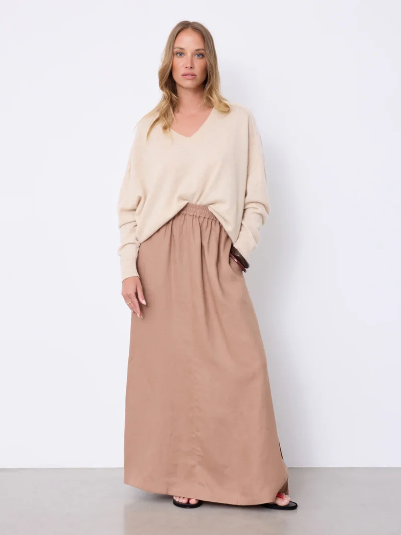 Jupe Vivienne longue fluide taille élastique