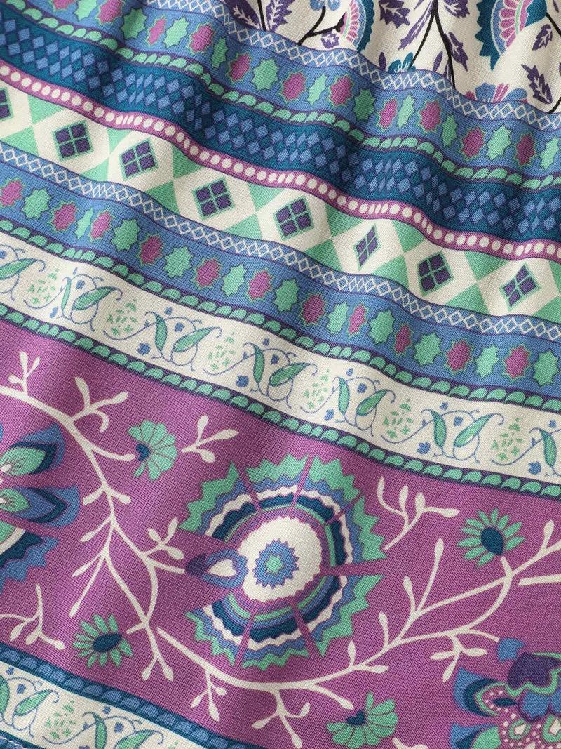 Rayon Pleated Floral Print Blouse