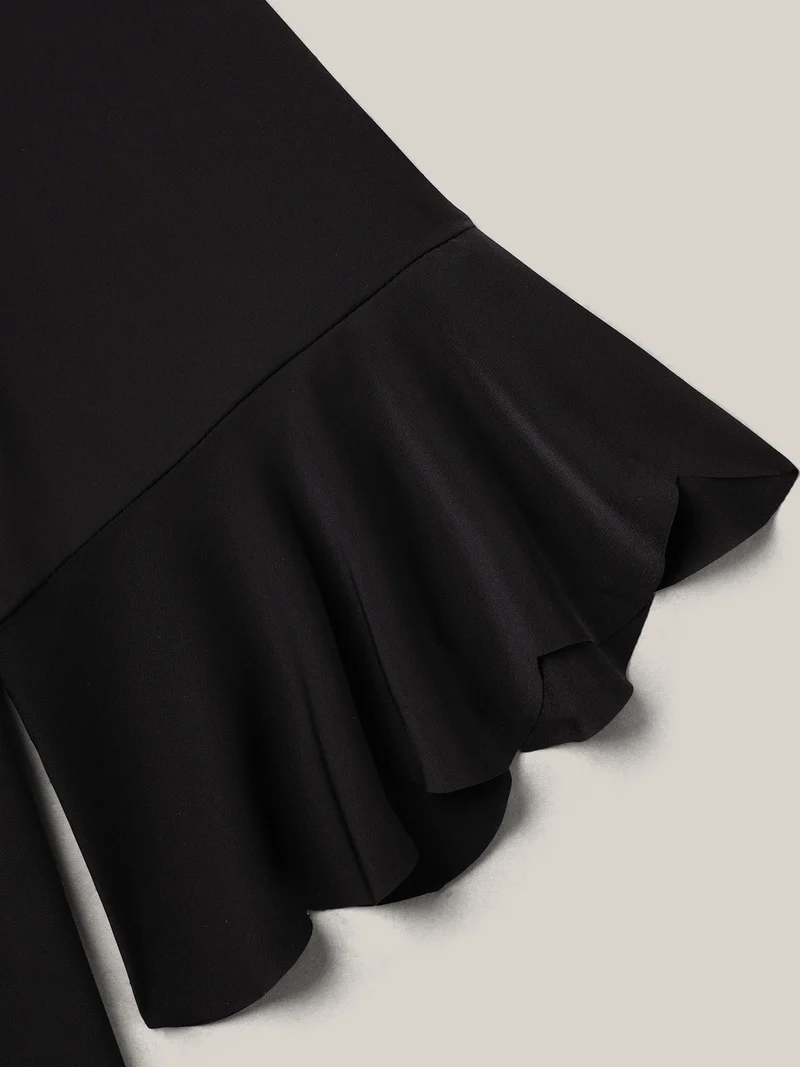 Beads Embellished Scalloped Hem Shirt