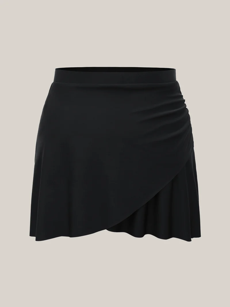 Wrap Ruched High-Waisted Swim Bottoms
