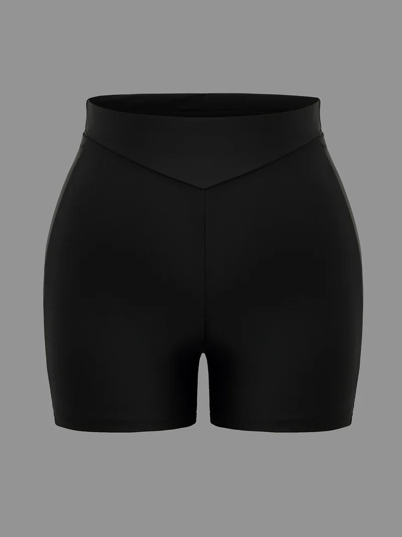 High-Waisted Ruched Pocket Swim Bottoms