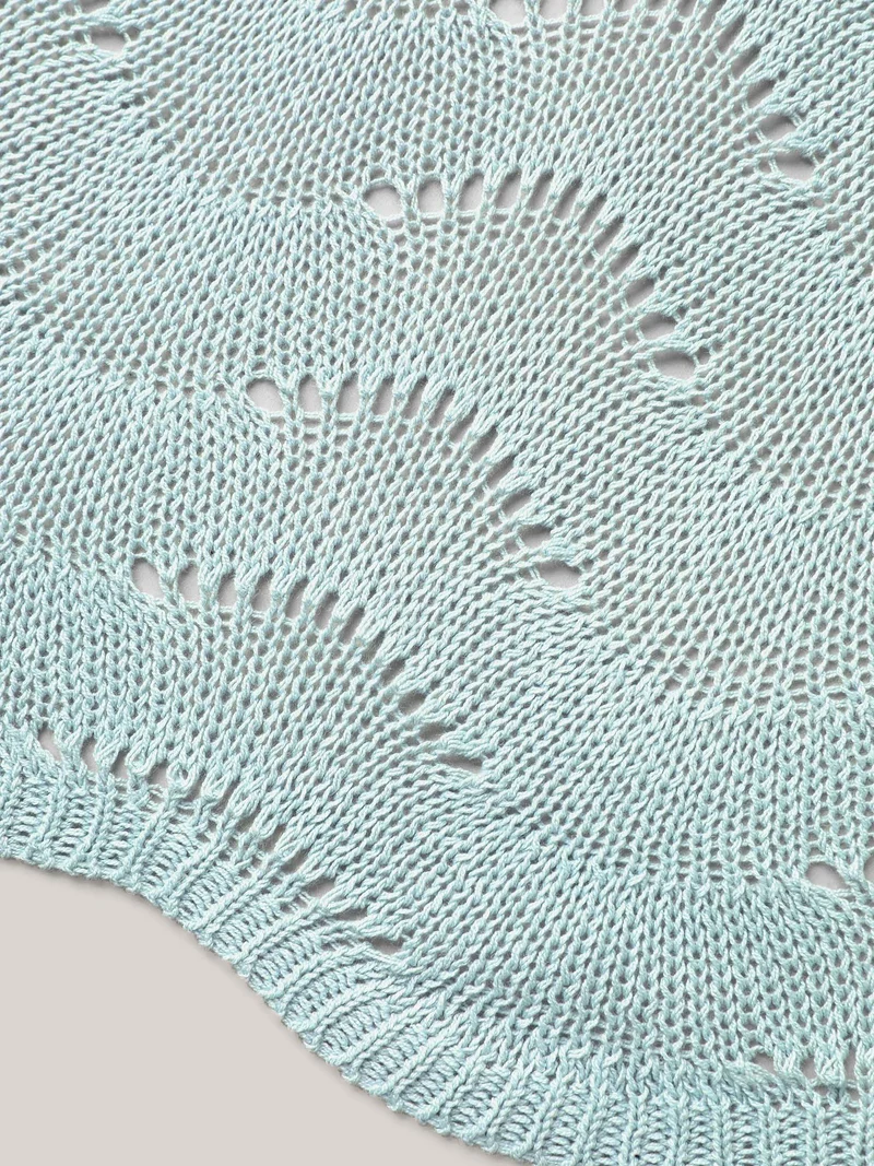 Eyelet Trim V-Neck Swim Cover-Up