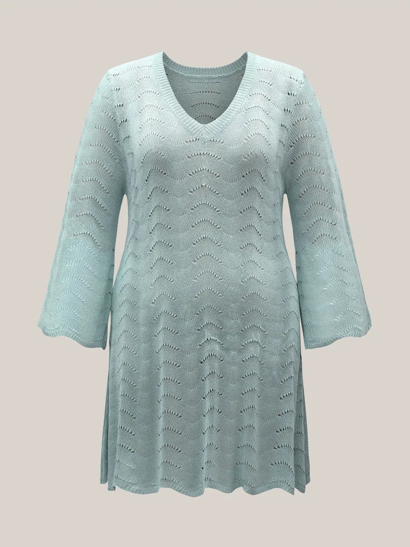 Eyelet Trim V-Neck Swim Cover-Up