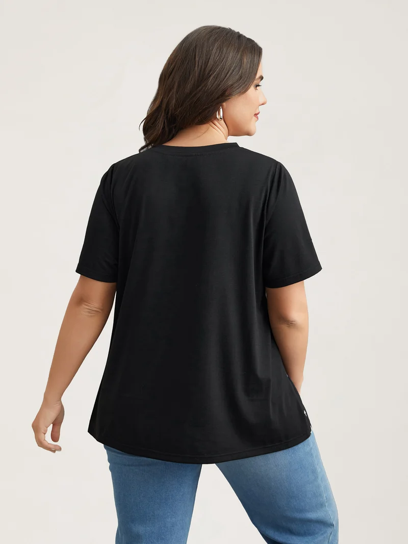 Starry Color-Block Stretchy T-Shirt