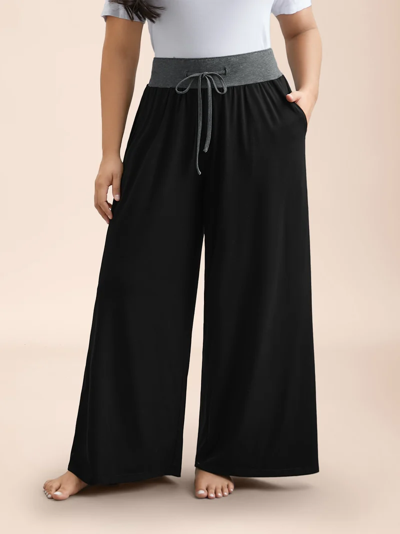 Color-Block Drawstring Lounge Bottoms