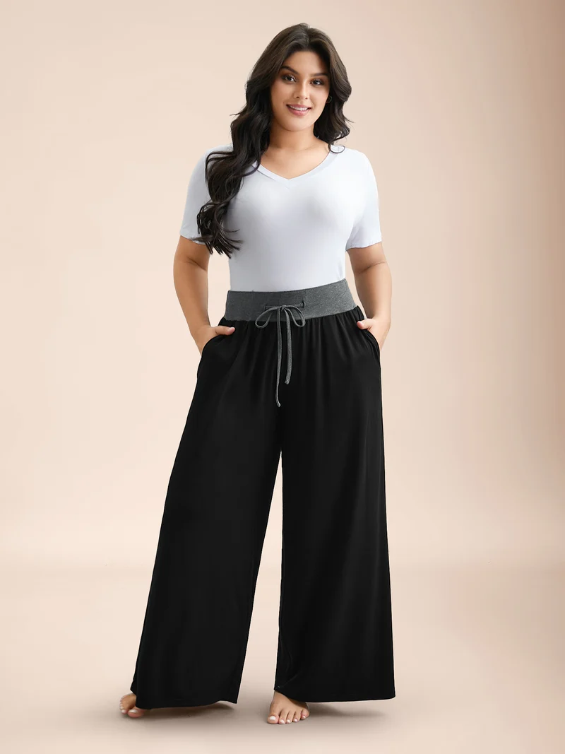 Color-Block Drawstring Lounge Bottoms