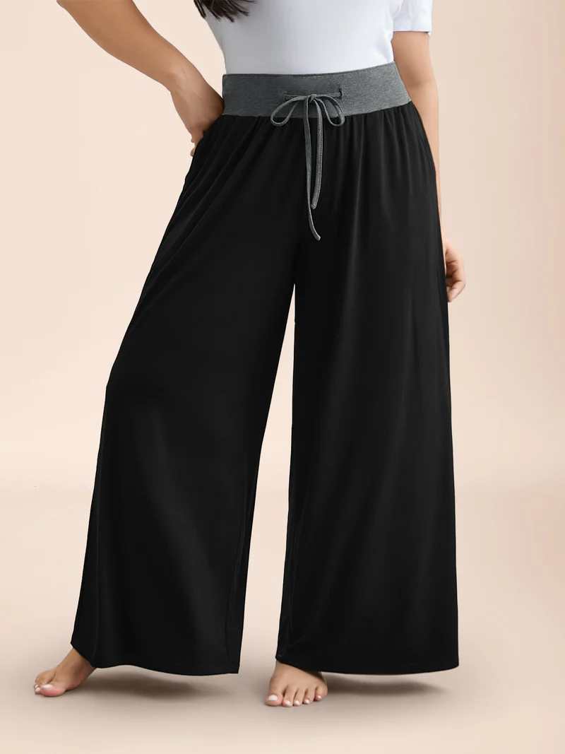 Color-Block Drawstring Lounge Bottoms