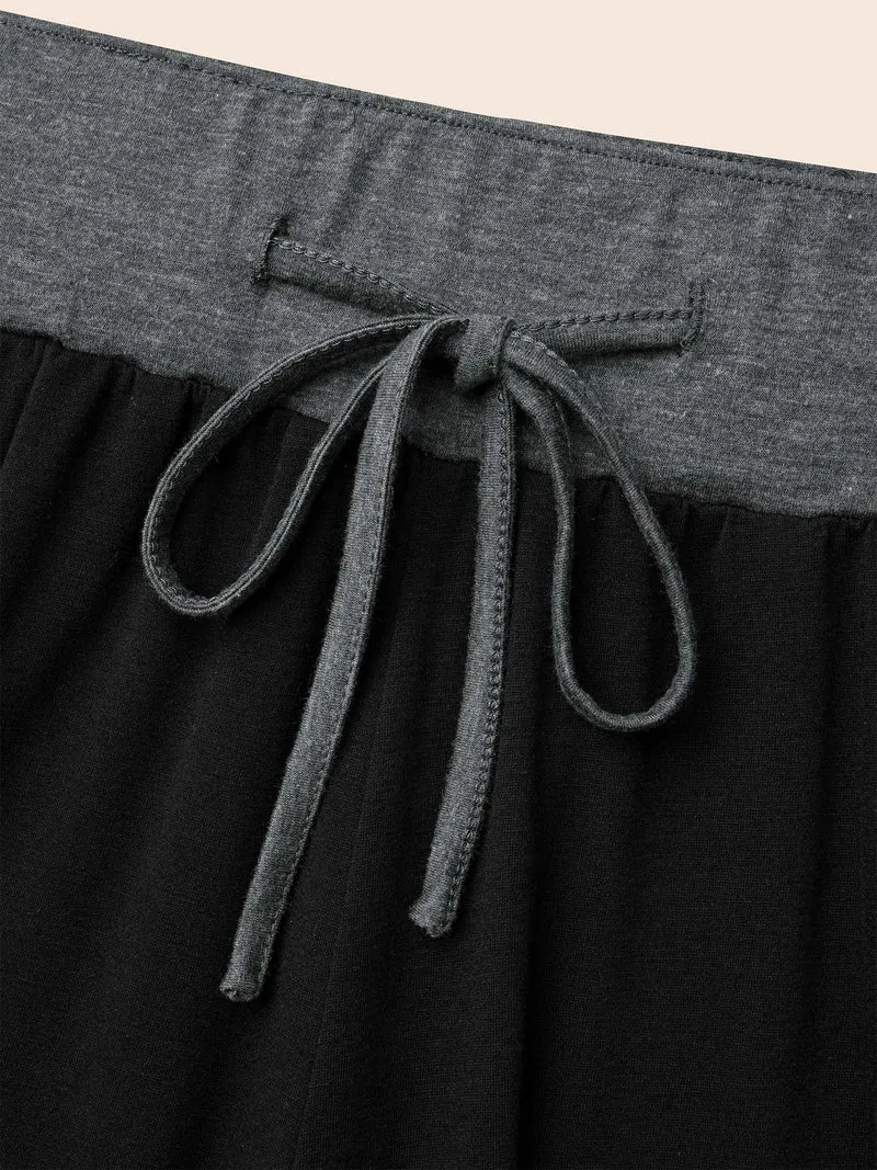 Color-Block Drawstring Lounge Bottoms