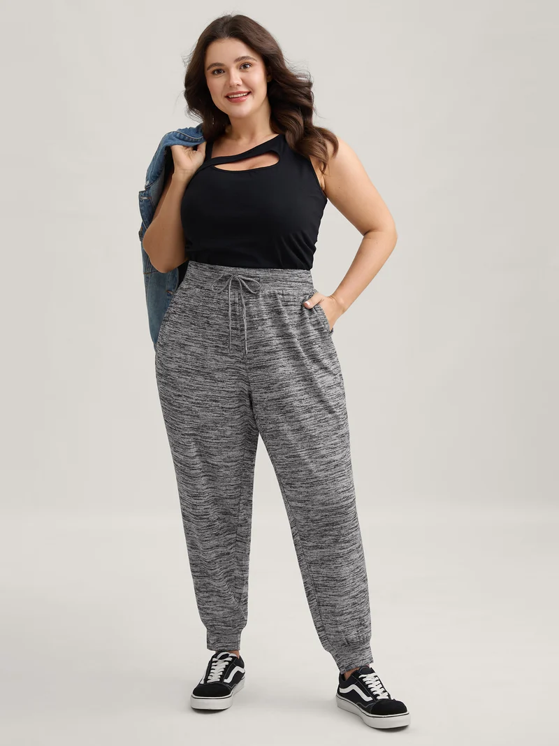Plain Heather Drawstring Lounge Bottoms