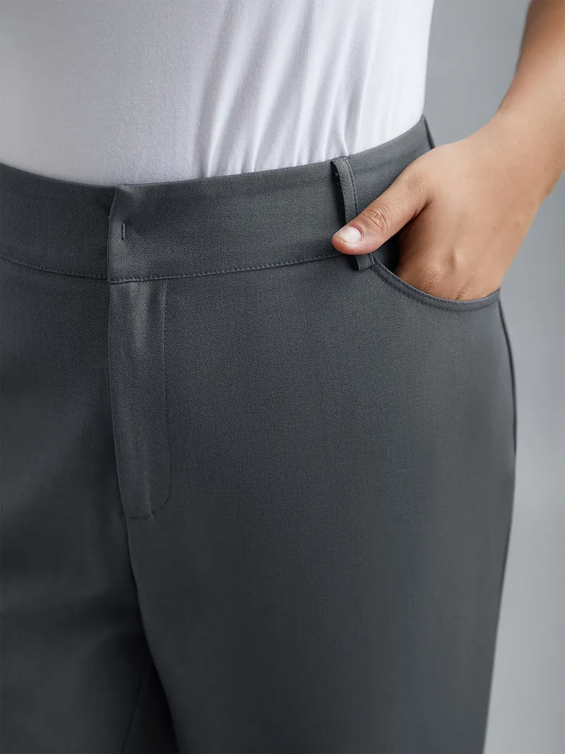 Stretchy-Waist Roll Hem Pants