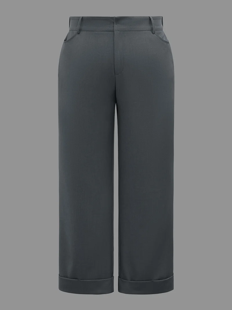 Stretchy-Waist Roll Hem Pants