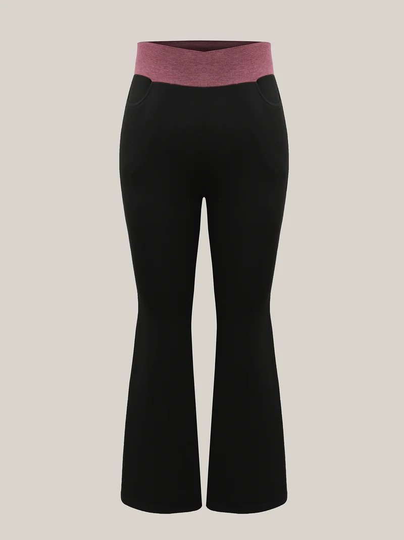 Color-Block Mid Rise Tight Pants