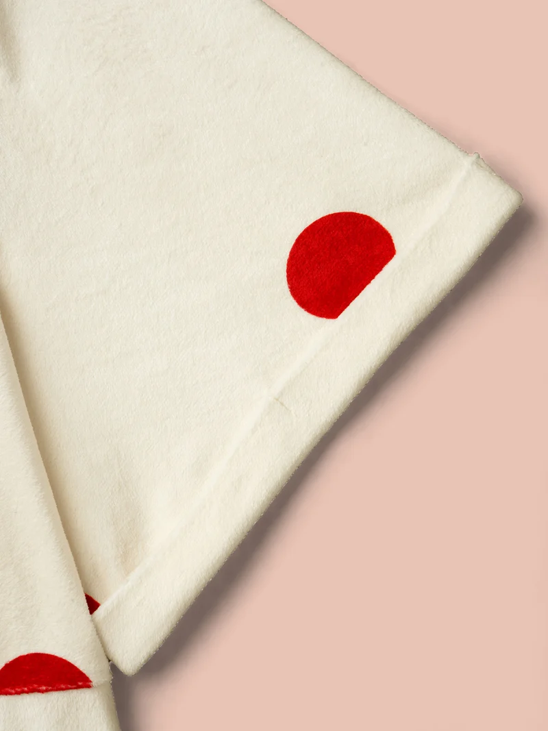 Mink Velvet Polka Dots Contrast T-Shirt