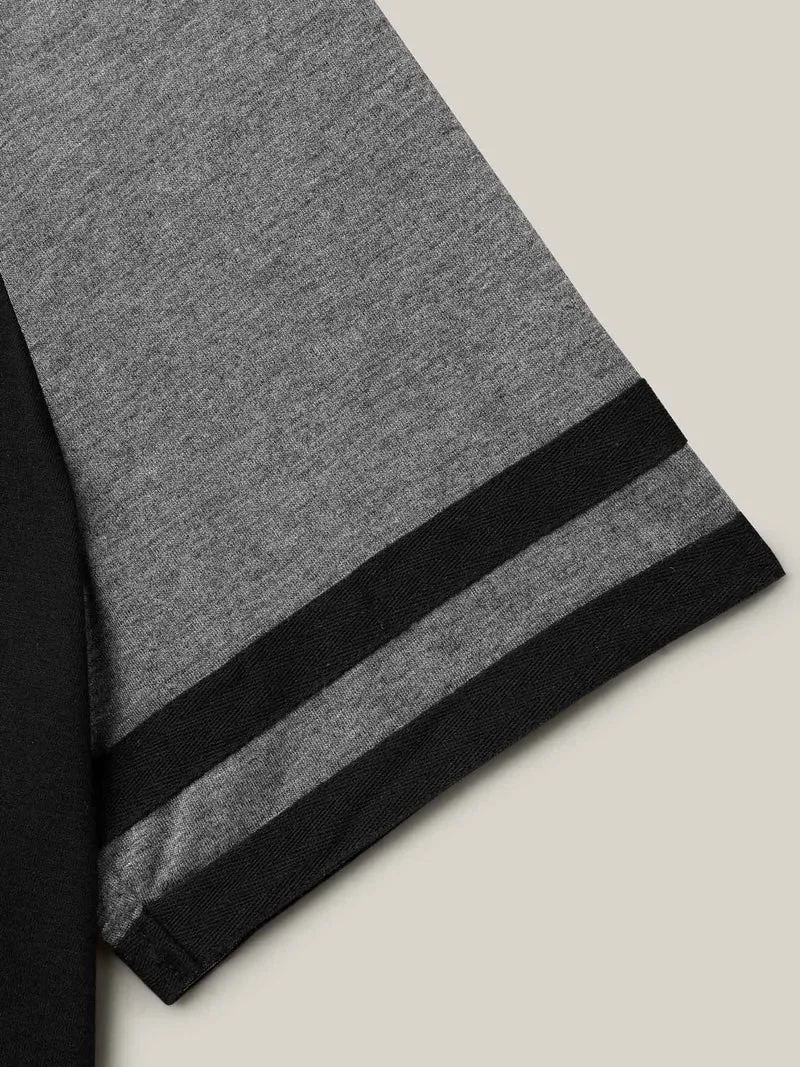Color Block Stretchy Raglan Sleeve T-Shirt
