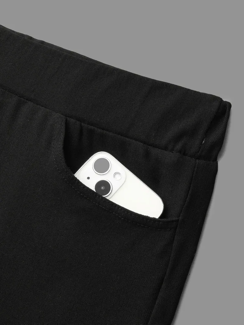Plain Button Detail Skinny Fit Pants