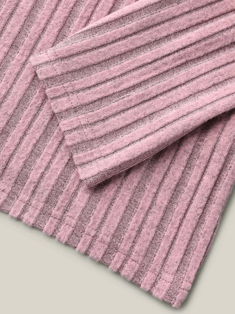 V-Neck Textured Pit Strip Fitted T-Shirt