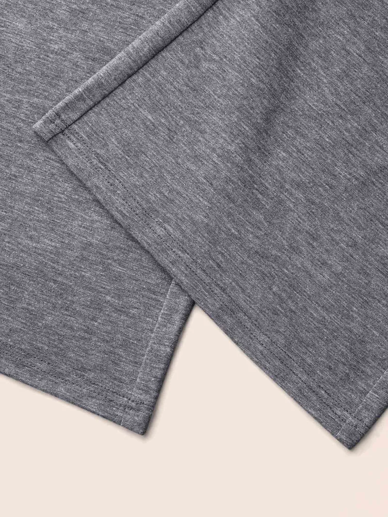 Stretchy-Waist Heather Texture Flared Pants