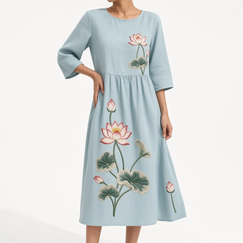 Éloravie™ — Robe brodée fluide charme estival