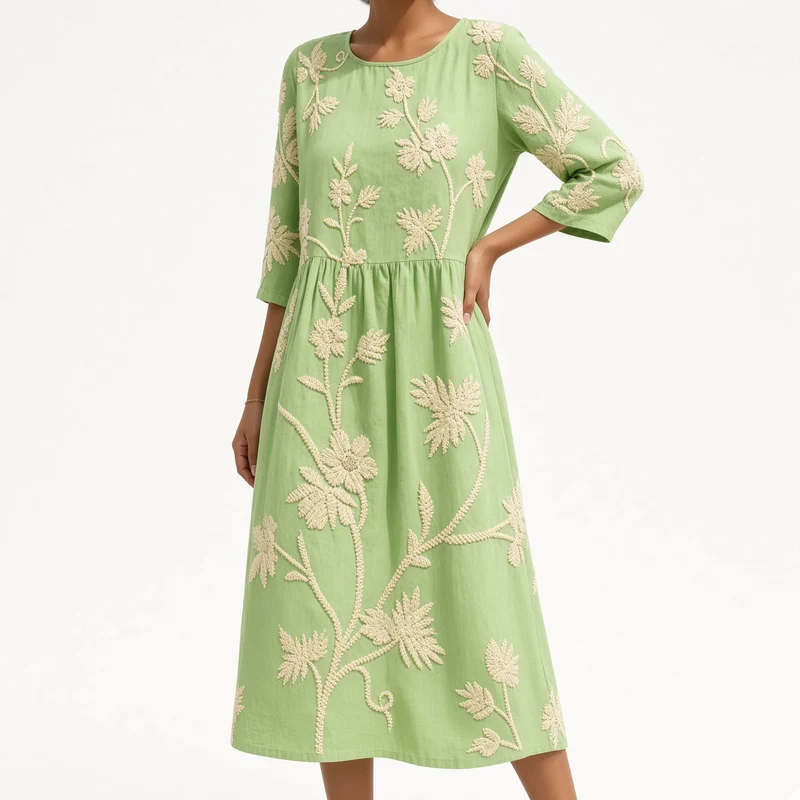 Éloravie™ — Robe brodée fluide charme estival