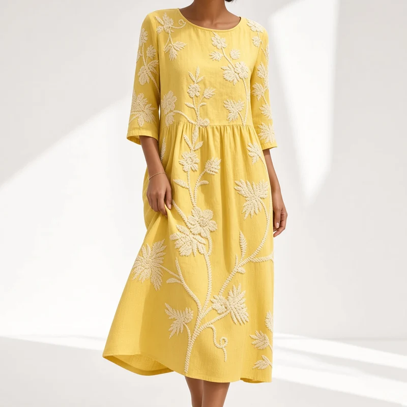 Éloravie™ — Robe brodée fluide charme estival