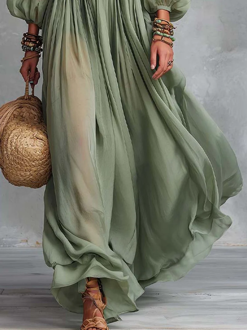 Élodine™ | Robe Maxi Bohémienne à Imprimé Floral