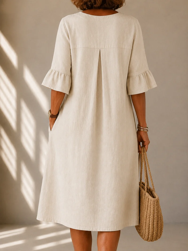Robe Boutonnée Pli Creux Charlotte