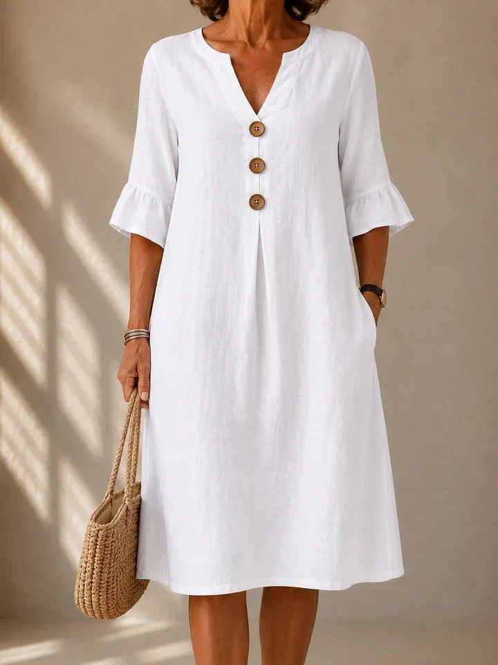 Robe Boutonnée Pli Creux Charlotte