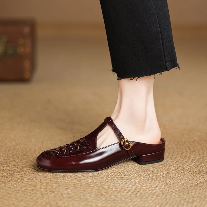 Riza | Mules Intrecciate avec Bride