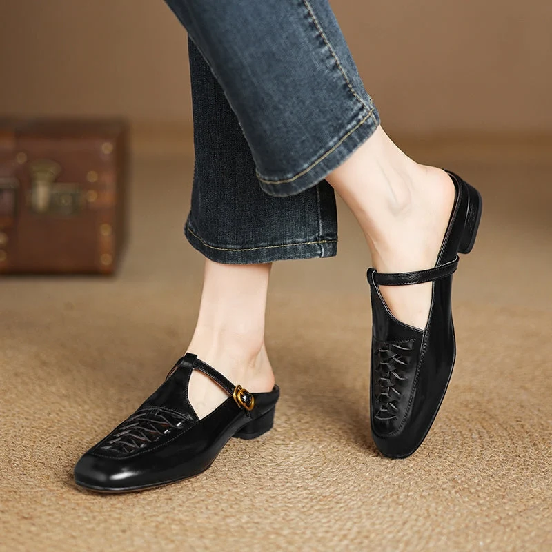 Riza | Mules Intrecciate avec Bride