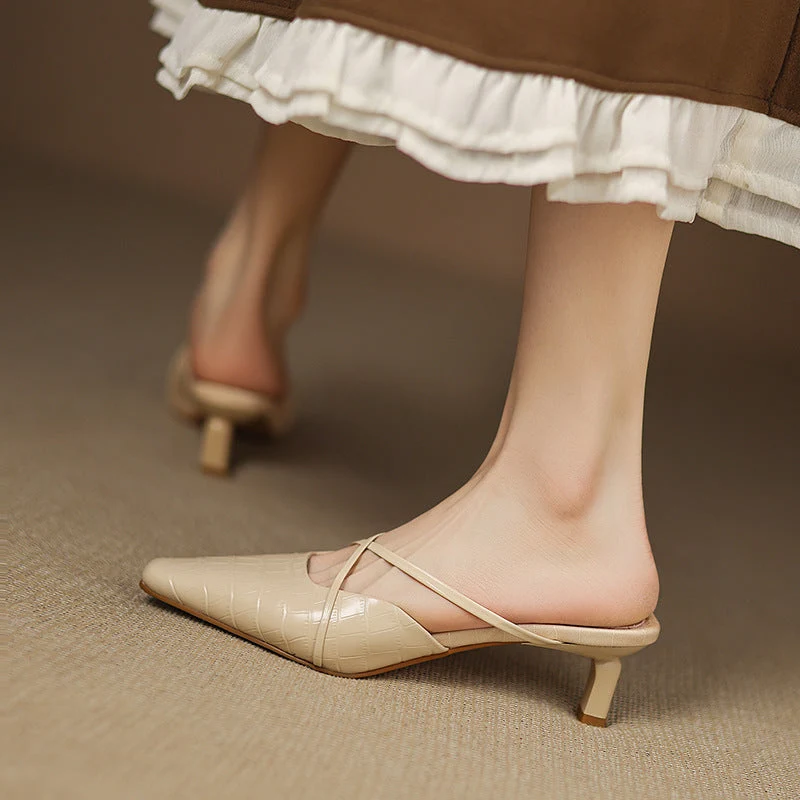 Cris | Mules à Pointe avec Brides Croisées