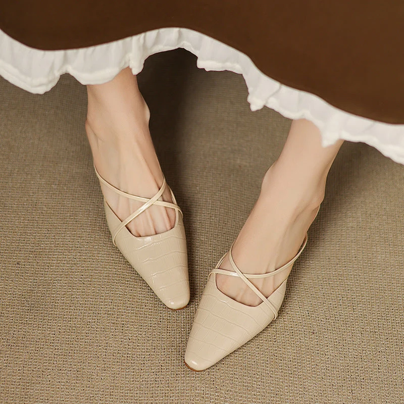 Cris | Mules à Pointe avec Brides Croisées