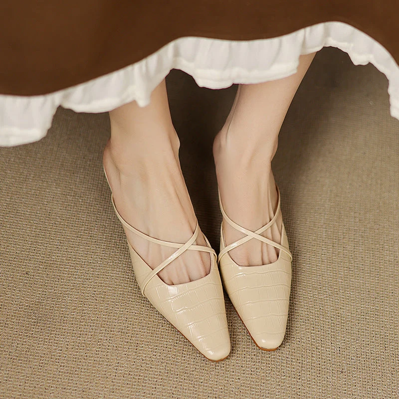 Cris | Mules à Pointe avec Brides Croisées