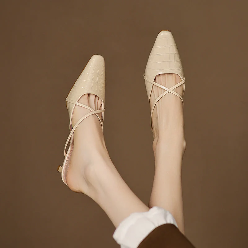Cris | Mules à Pointe avec Brides Croisées