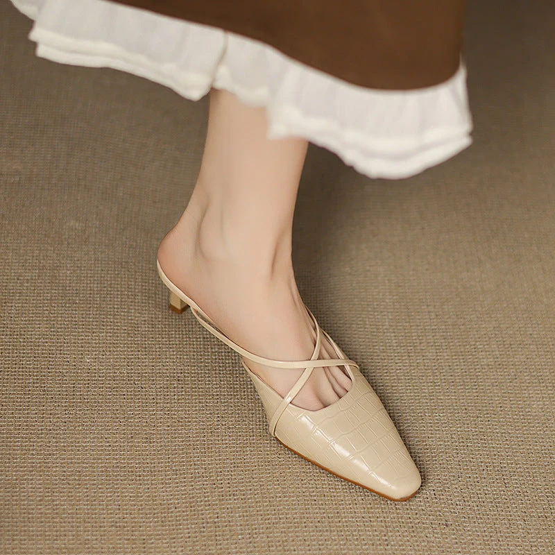 Cris | Mules à Pointe avec Brides Croisées