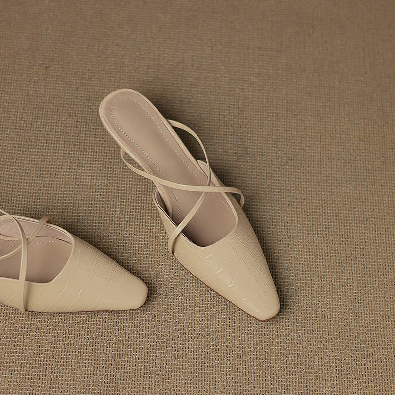 Cris | Mules à Pointe avec Brides Croisées