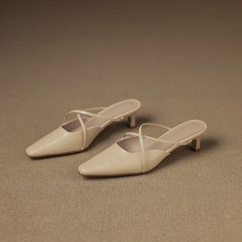 Cris | Mules à Pointe avec Brides Croisées