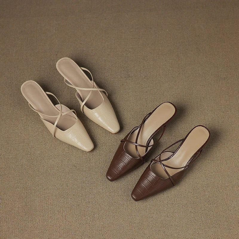 Cris | Mules à Pointe avec Brides Croisées