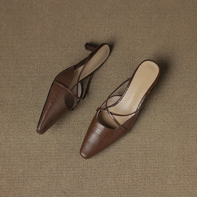 Cris | Mules à Pointe avec Brides Croisées