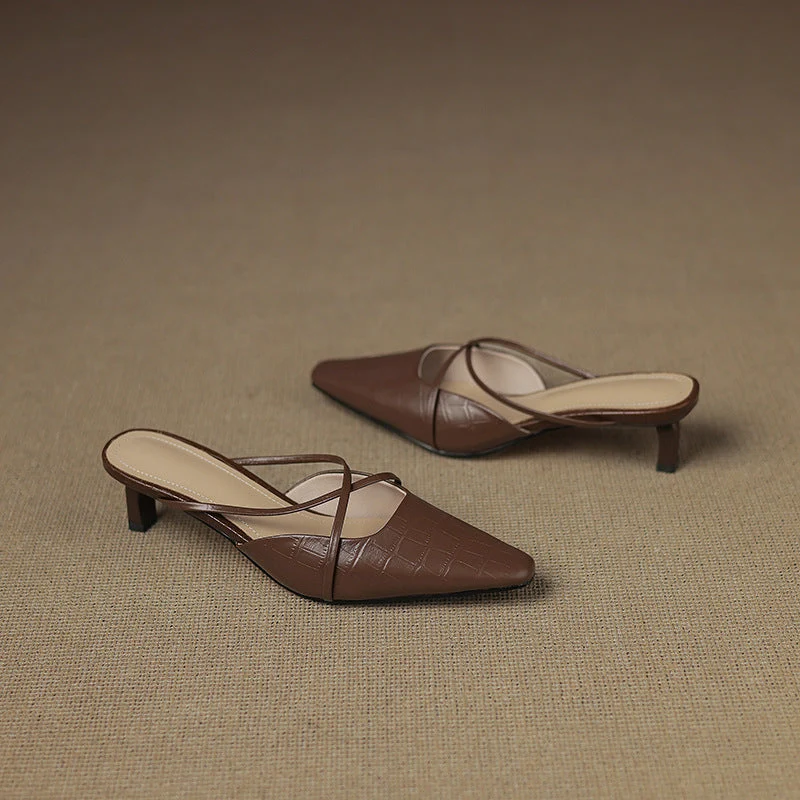 Cris | Mules à Pointe avec Brides Croisées