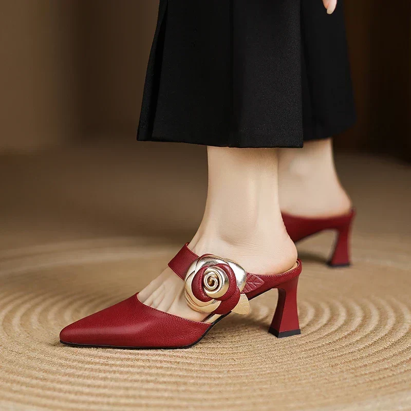Alexis | Mules à Pointe avec Rose