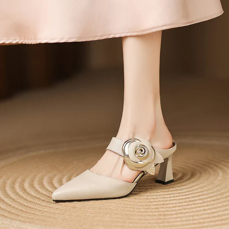 Alexis | Mules à Pointe avec Rose