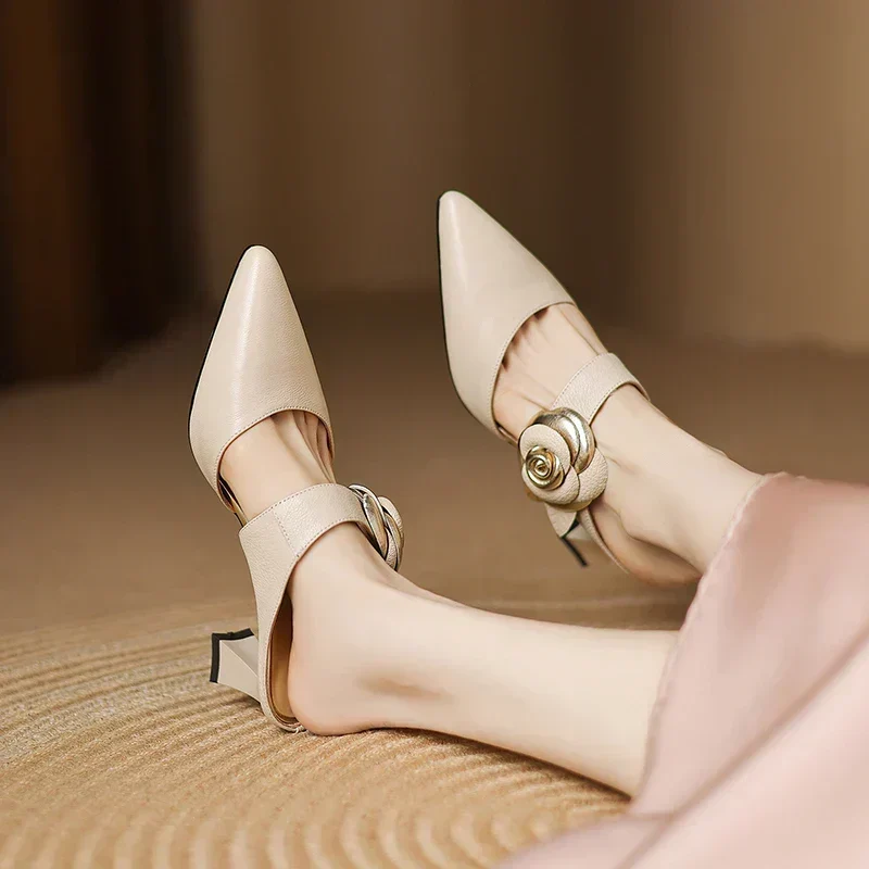 Alexis | Mules à Pointe avec Rose