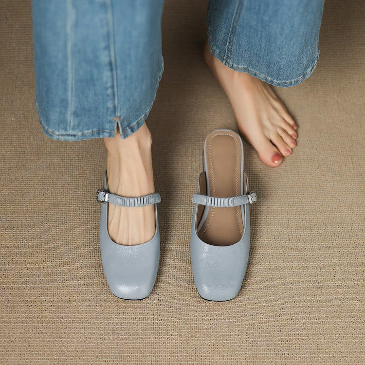 Laiza | Mules Mary Jane à Bout Ronde