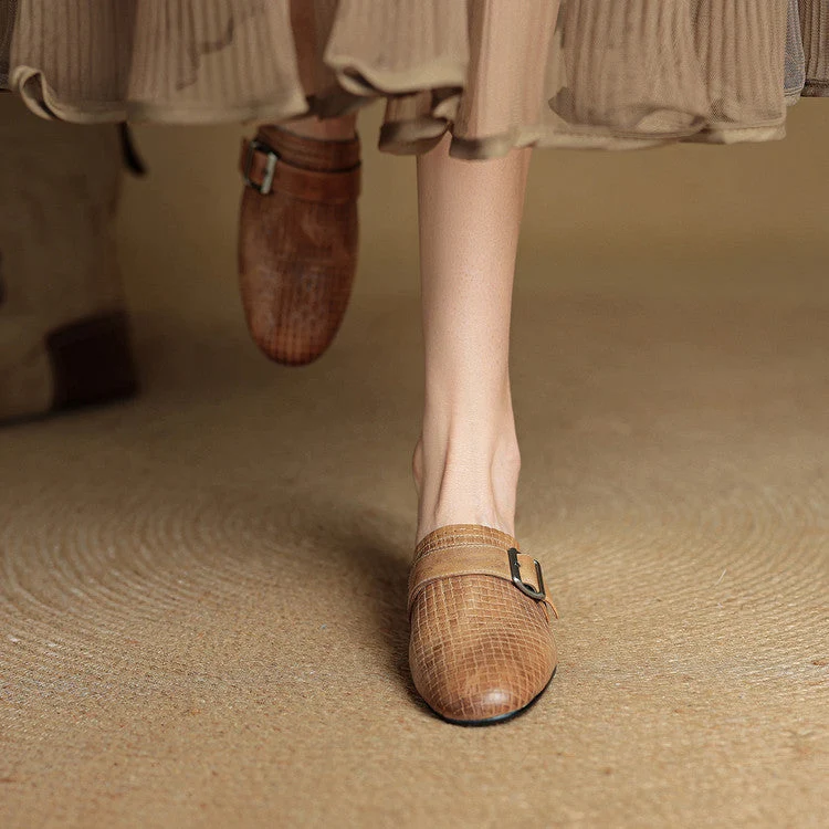 Angela | Mules Tressées avec Boucle