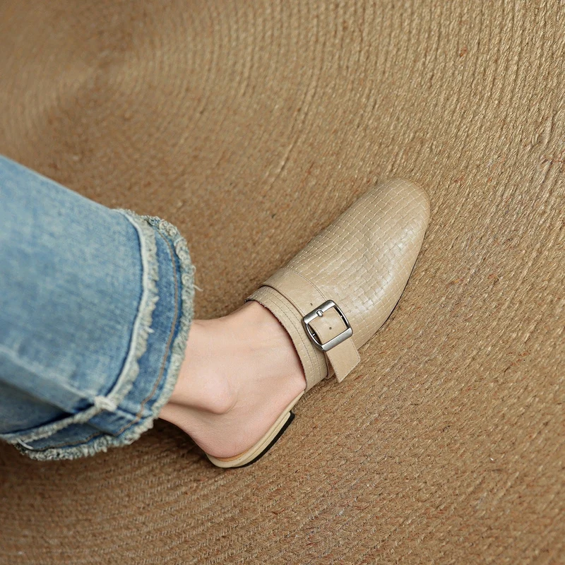 Angela | Mules Tressées avec Boucle