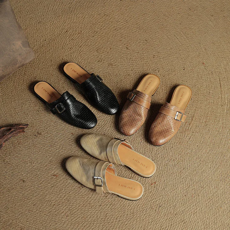 Angela | Mules Tressées avec Boucle